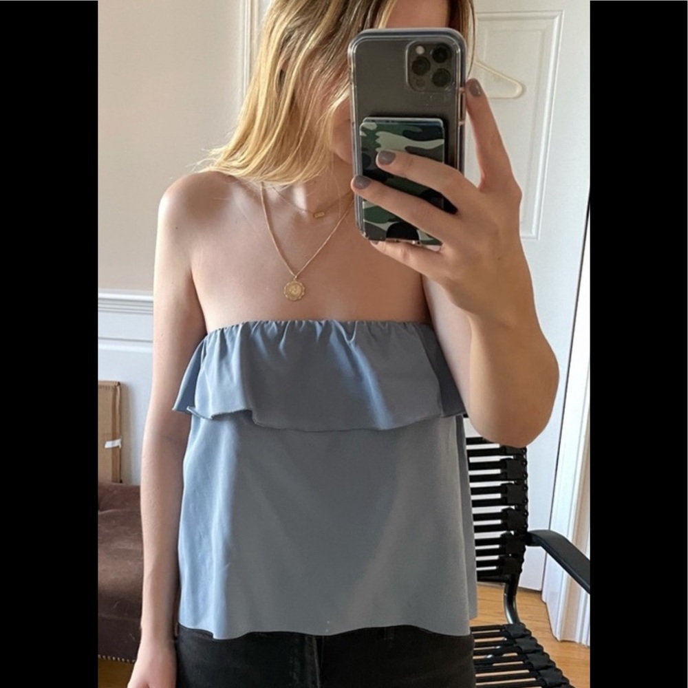 Free People Strapless Top Blue Size S